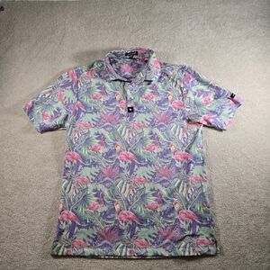 Bad Birdie Tropical Flamingo Polo Shirt